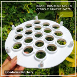 DIY RAVIOLI gyoza dumpling dimsum mold plastic - cetakan pangsit pastel 19 holes white 21cm